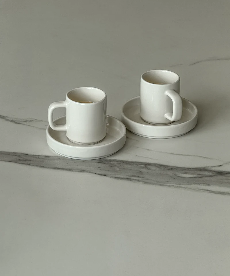 Espresso-Tasse mit Untertasse Cremeweiß | Nia