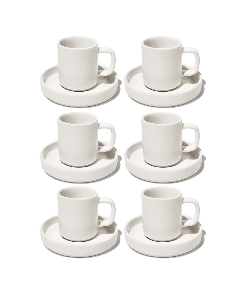 Espresso-Tasse mit Untertasse Cremeweiß | Nia