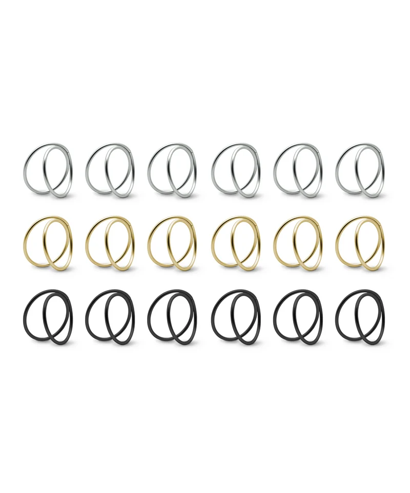Serviettenringe Gold, Silber & Schwarz im 3x 6er Set | Rina