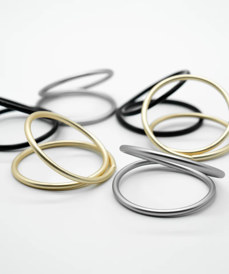Serviettenringe Gold, Silber & Schwarz im 3x 6er Set | Rina