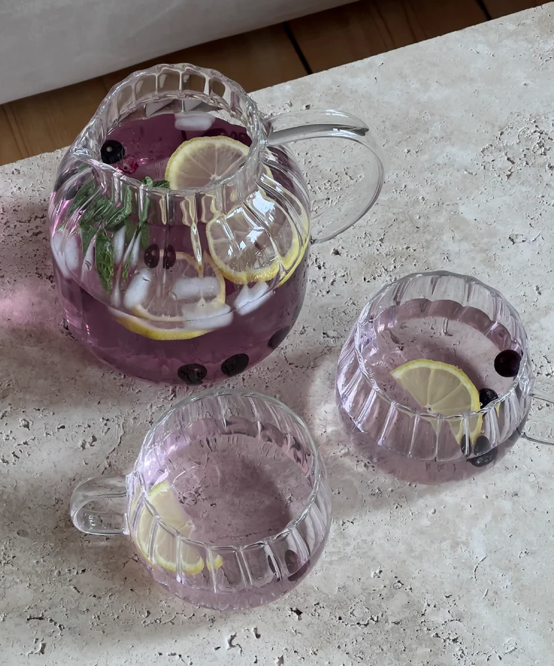 Teekaraffe & Glastassen-Set Streifen-Design | Norway