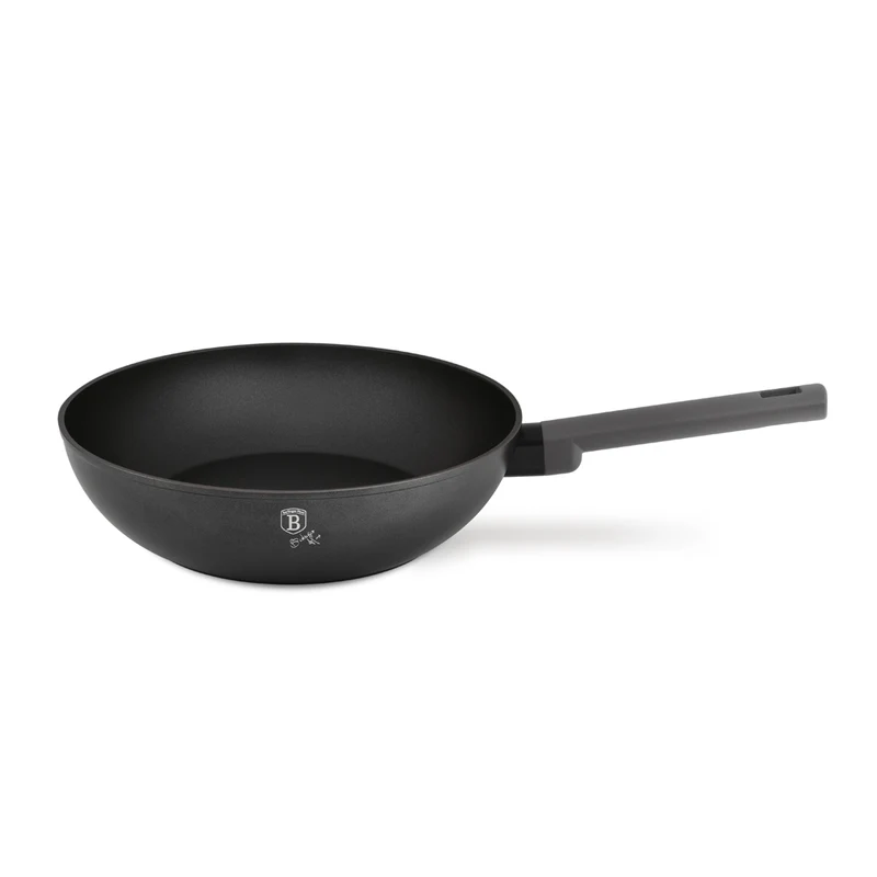 BerlingerHaus Wokpfanne Matt Anthrazit ø 28 cm - geeignet für alle Wärmequellen - Standard Antihaftbeschichtung