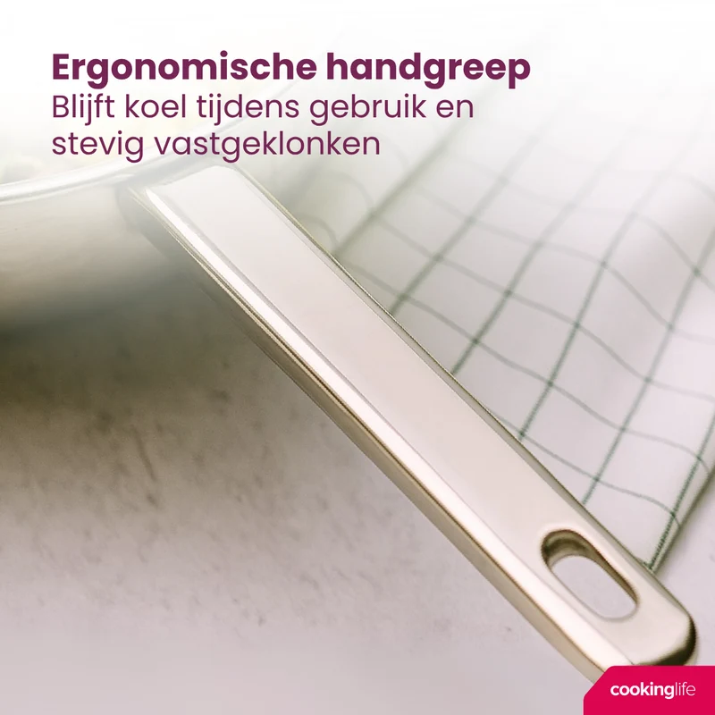 Edelstahl-Bratpfanne Superior - 20 cm Durchmesser - für alle Herdarten geeignet, ohne Antihaftbeschichtung - Cookinglife