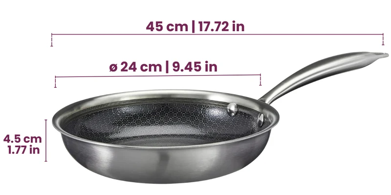 Cookinglife Bratpfannenset HexaCook Hybride Pfanne 2-teilig - ø 24 & 28 cm - NON STICK - geeignet für alle Wärmequellen - keramische Antihaftbeschichtung