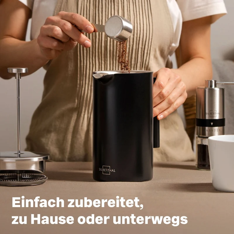 French Press mit Kaffeemühle