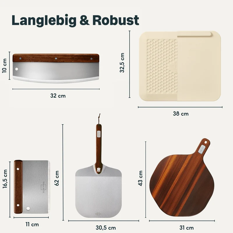 Pizzastein Set 5-teilig
