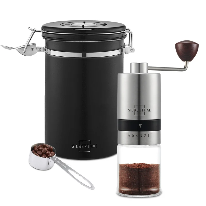 Kaffeemühle mit Kaffeedose Set
