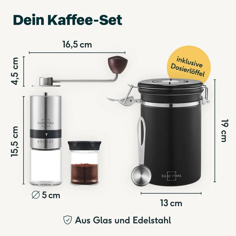 Kaffeemühle mit Kaffeedose Set
