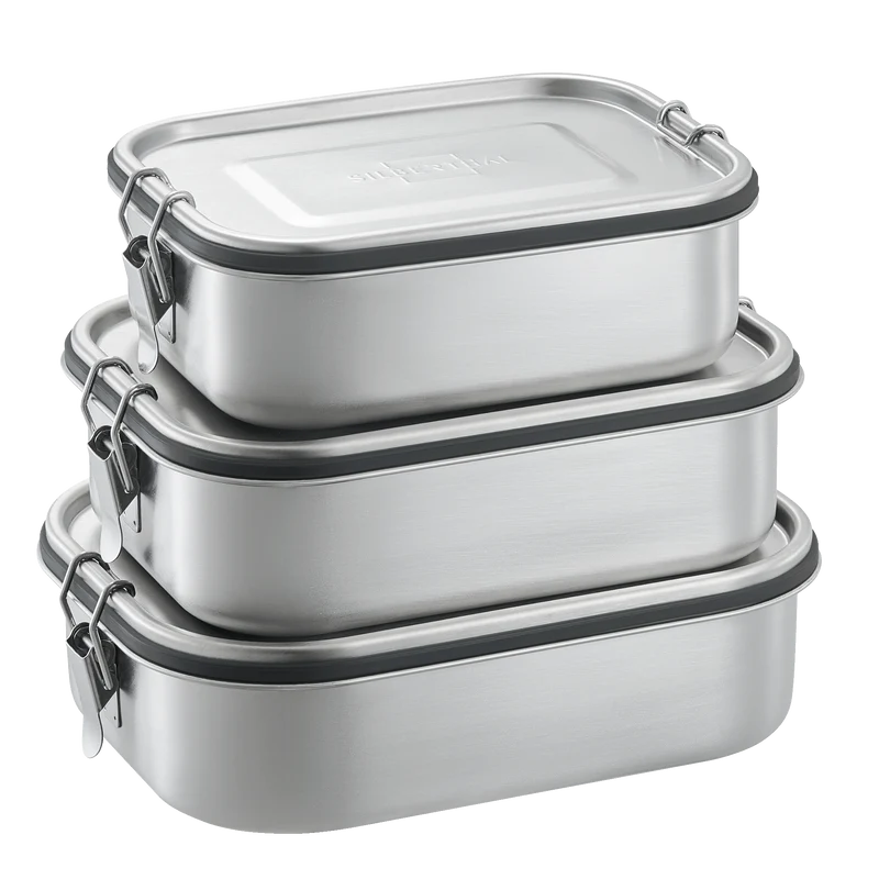 Edelstahl Brotdosen Set