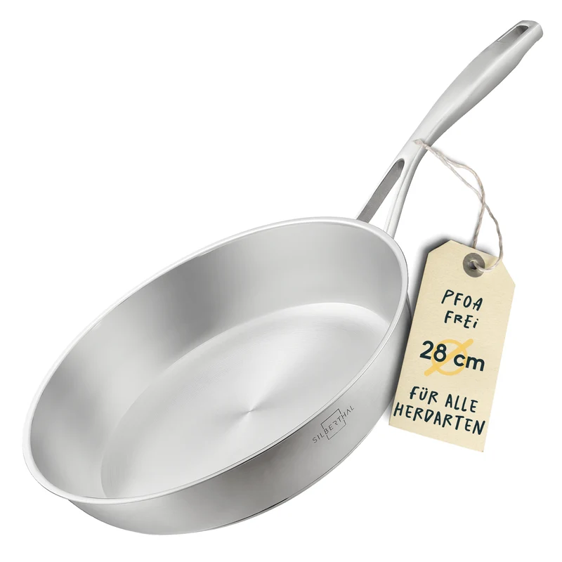 Edelstahlpfanne 28 cm Unbeschichtet