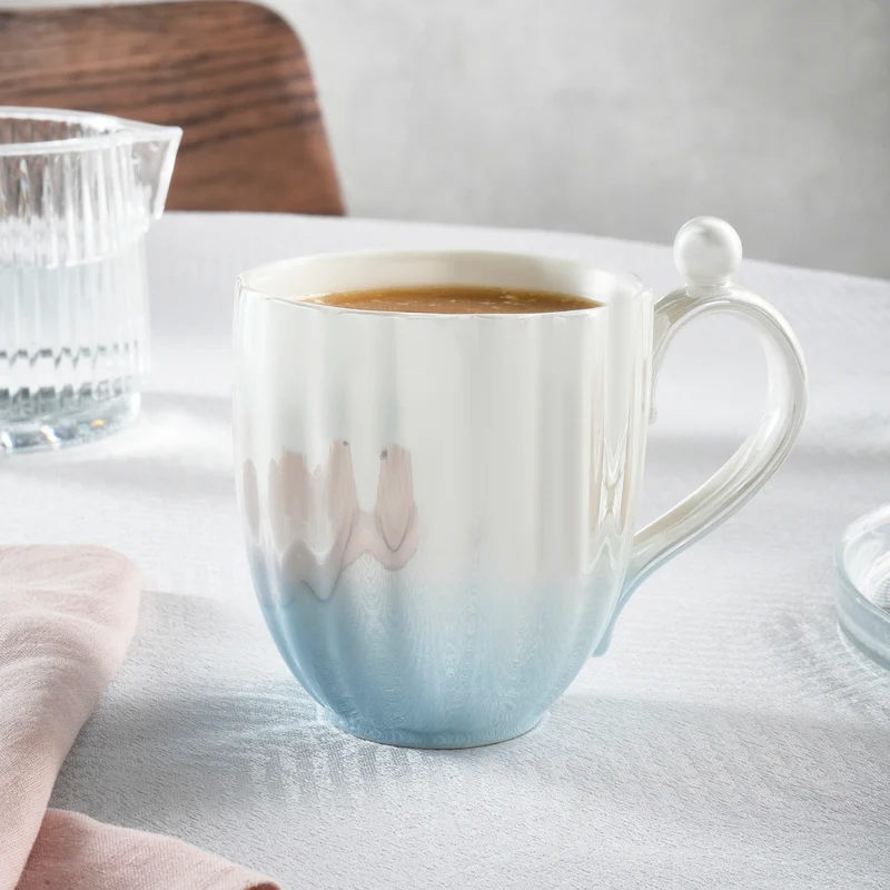 Karaca Shell Lüster Blauer Becher, 380ML