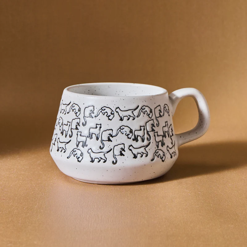 Karaca Weiße Katzen-Tasse, 450ML