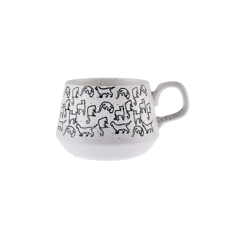 Karaca Weiße Katzen-Tasse, 450ML