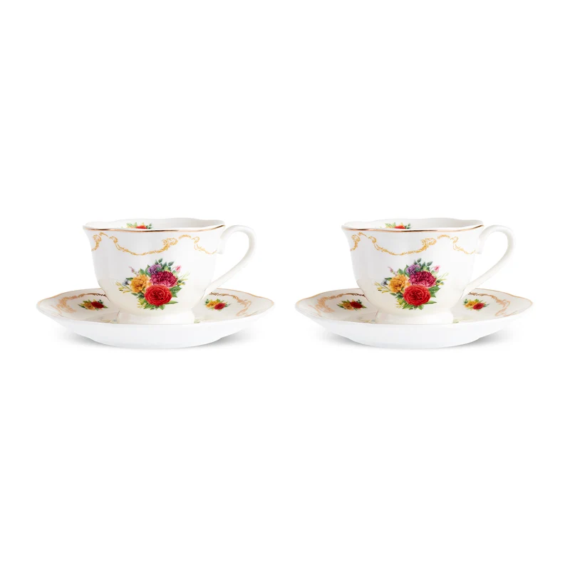 Karaca Antique 4-teiliges Teetassen-Set für 2 Personen, 200ML