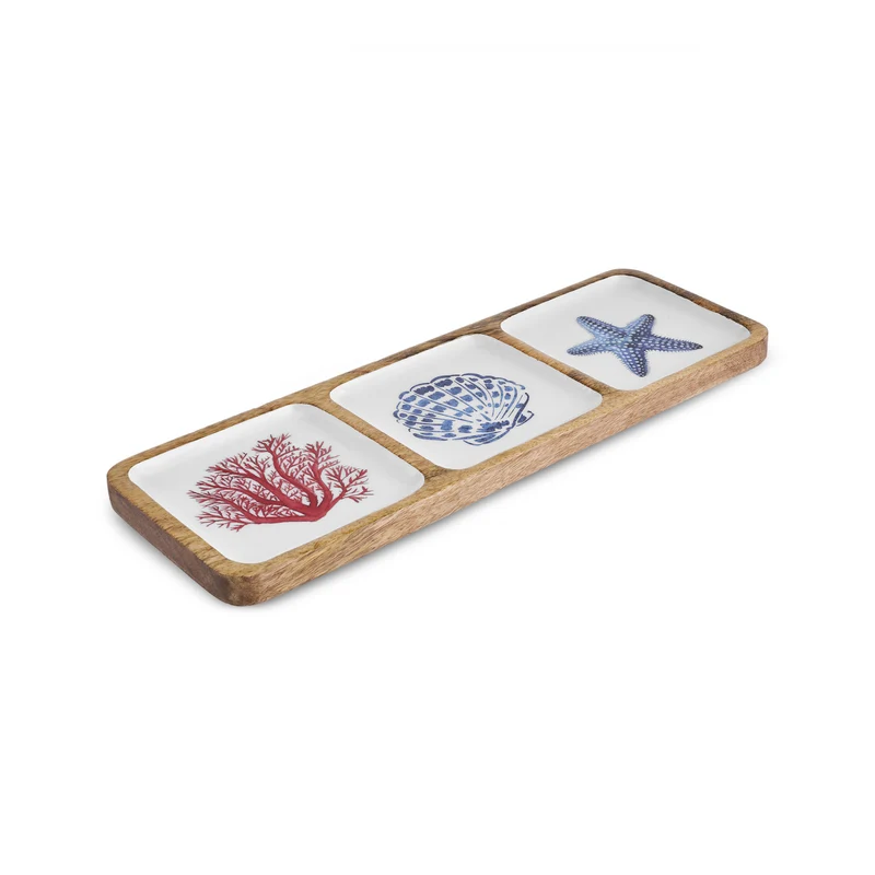Karaca Home Mango Marin 3-teilige Snackschalen, 42cm