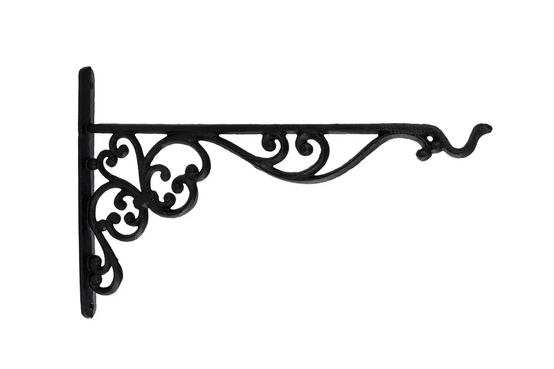 Wandhaak "Antique" zwart gietijzer 35x24cm