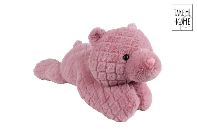 Mini Club beer liggend pluche roze 70cm