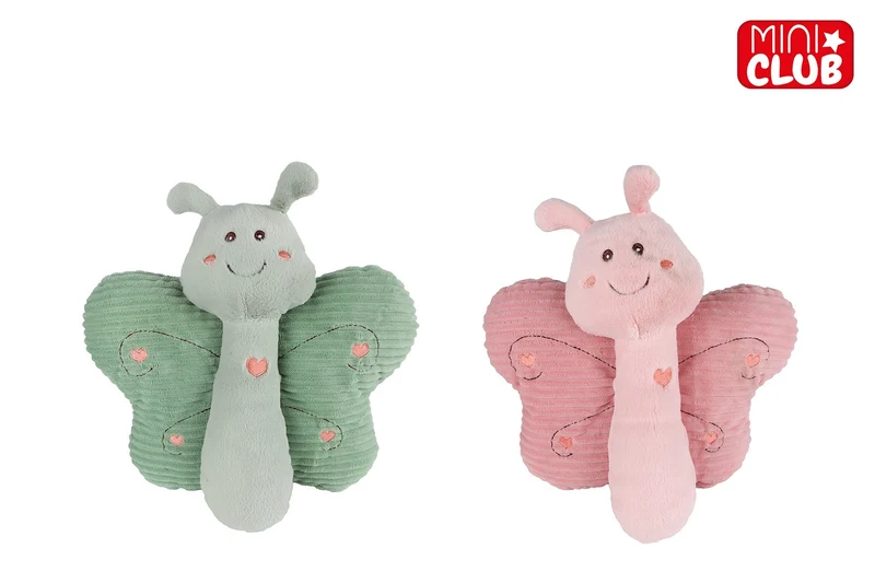 Mini Club vlinder pluche 2 assortie 33x32cm