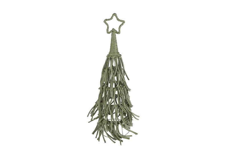 Kerstdecoratie "Tree w/Star" groen touw/metaal 20x20x71cm