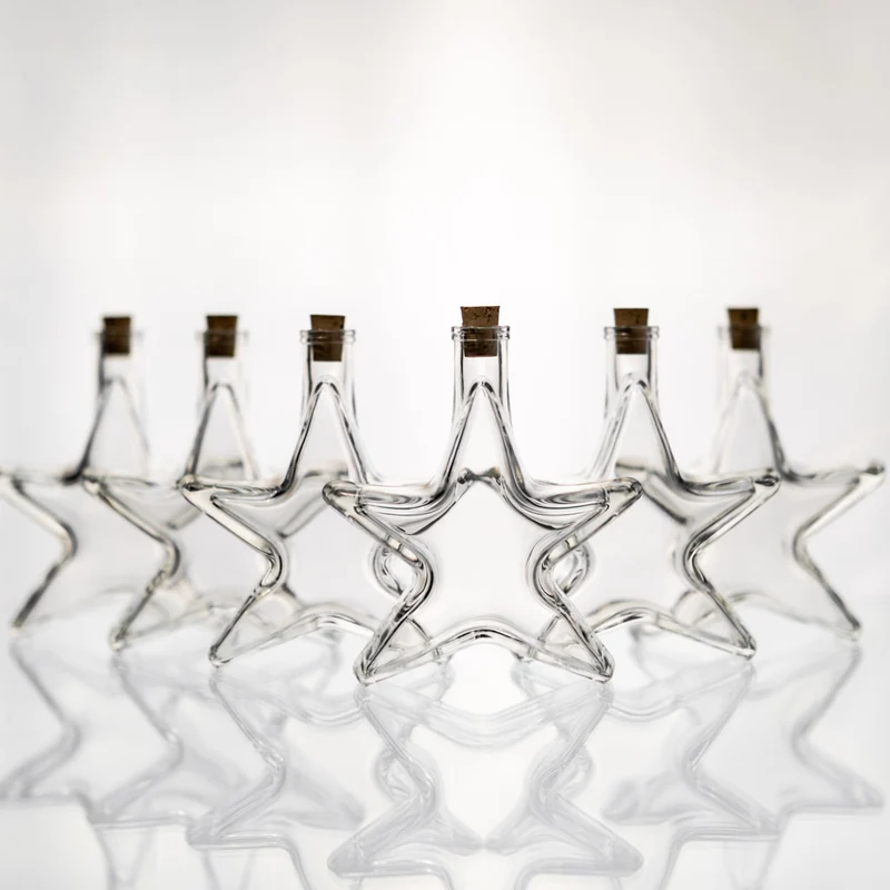 Flasche Stern 200 ml im 6er Weihnachtsset mit Korken