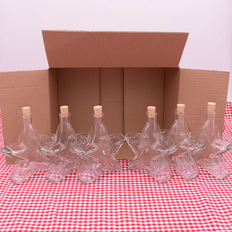 Flasche Stern 200 ml im 6er Weihnachtsset mit Korken