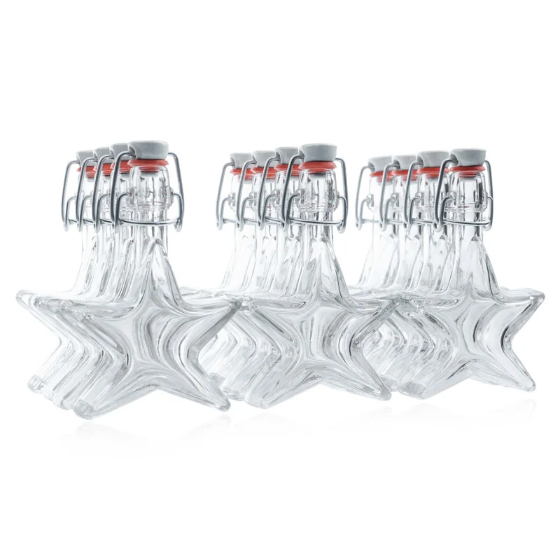Flasche Stern 40 ml im 12er Weihnachtsset mit Bügelverschluss