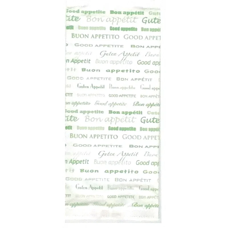 Bestecktaschen "Guten Appetit", Papier, grün/weiß