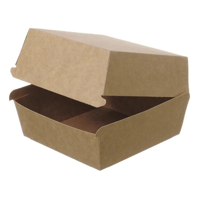 Burger-Boxen, Pappe, unbedruckt, braun