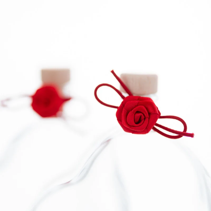 Passions-Set mit 2 Herzflaschen 100 ml und Rosenschleifen