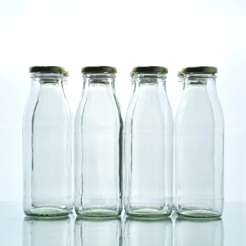 8er-Set Milchflasche 500 ml inkl. TO-Verschlüsse in Gold und Etiketten