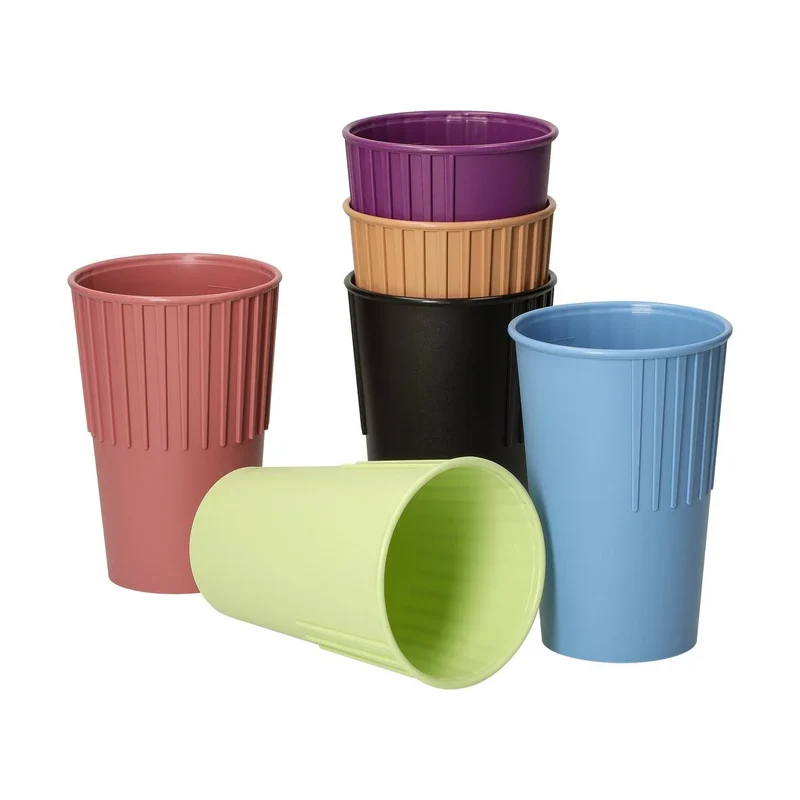 Mehrweg-Riffel-Kaffeebecher ToGo, PP, 300ml, Ø79x115mm