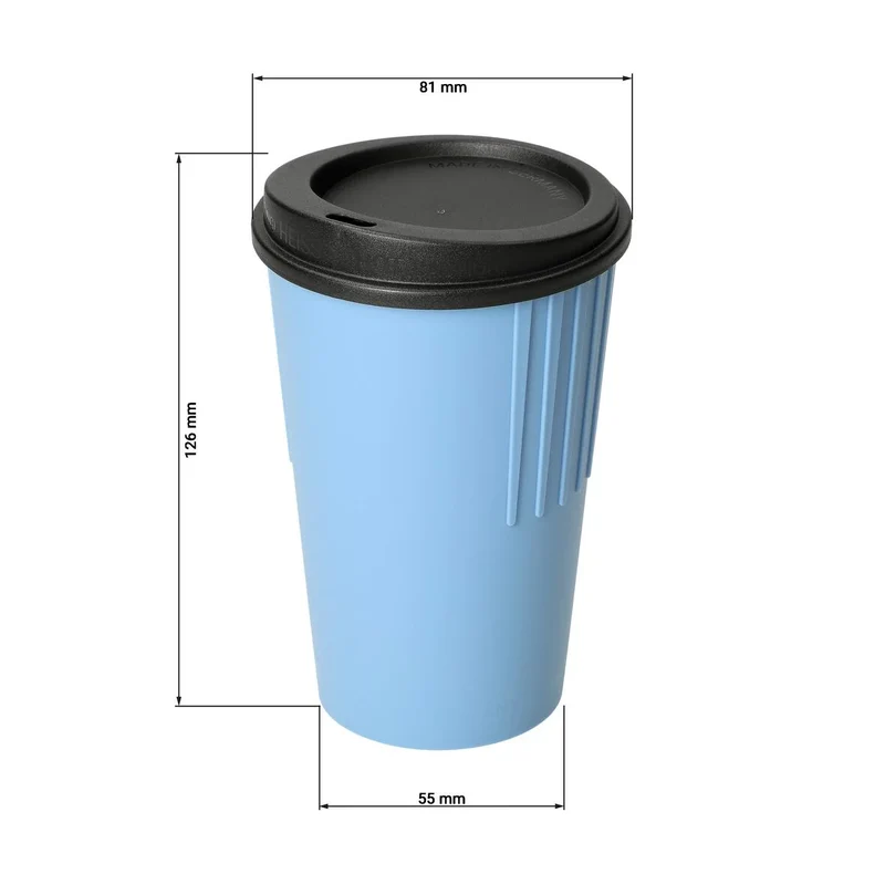 Mehrweg-Riffel-Kaffeebecher ToGo, PP, 300ml, Ø79x115mm