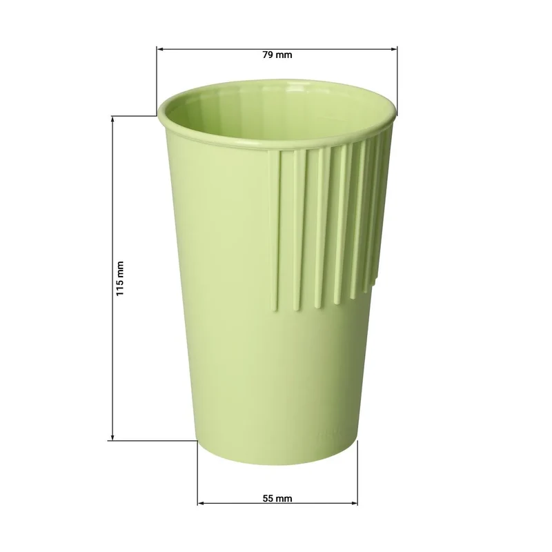 Mehrweg-Riffel-Kaffeebecher ToGo, PP, 300ml, Ø79x115mm