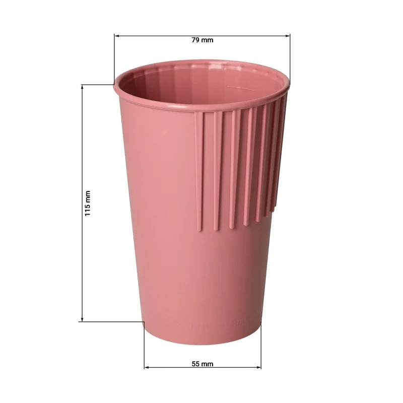 Mehrweg-Riffel-Kaffeebecher ToGo, PP, 300ml, Ø79x115mm