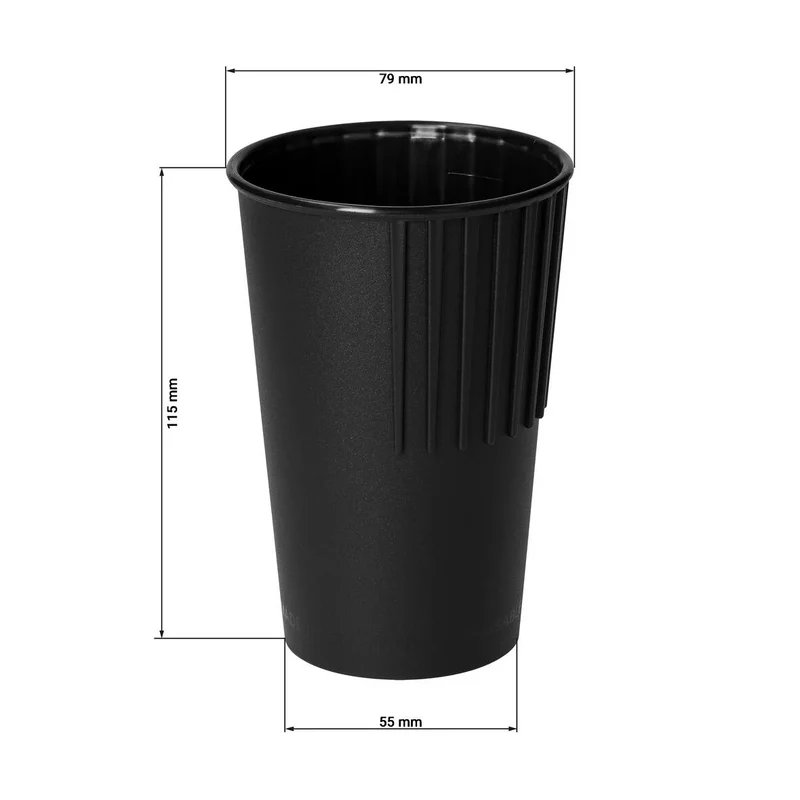 Mehrweg-Riffel-Kaffeebecher ToGo, PP, 300ml, Ø79x115mm