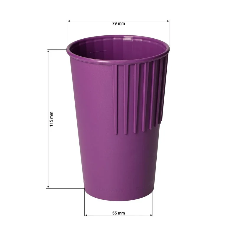 Mehrweg-Riffel-Kaffeebecher ToGo, PP, 300ml, Ø79x115mm