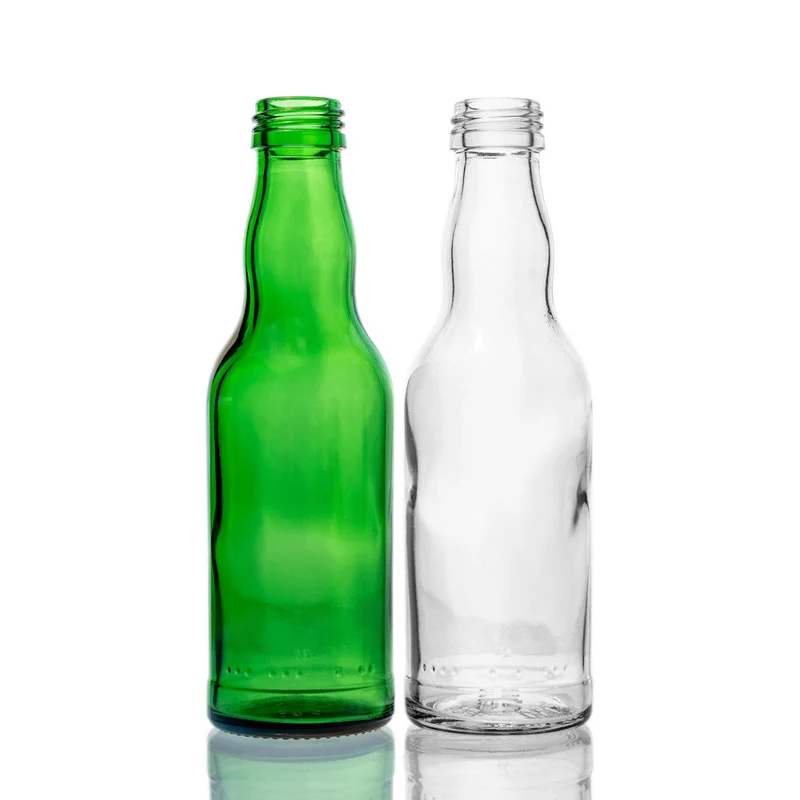 50er-Set Kropfhalsflaschen Grün & Weiß 200 ml MCA-Mündung