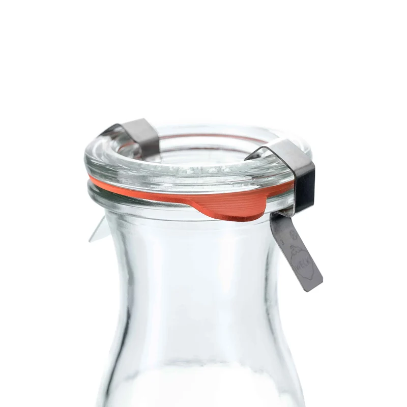 8er-Set WECK-Saftflasche 150 ml RR 40 mit Deckel, Dichtring und Klammer