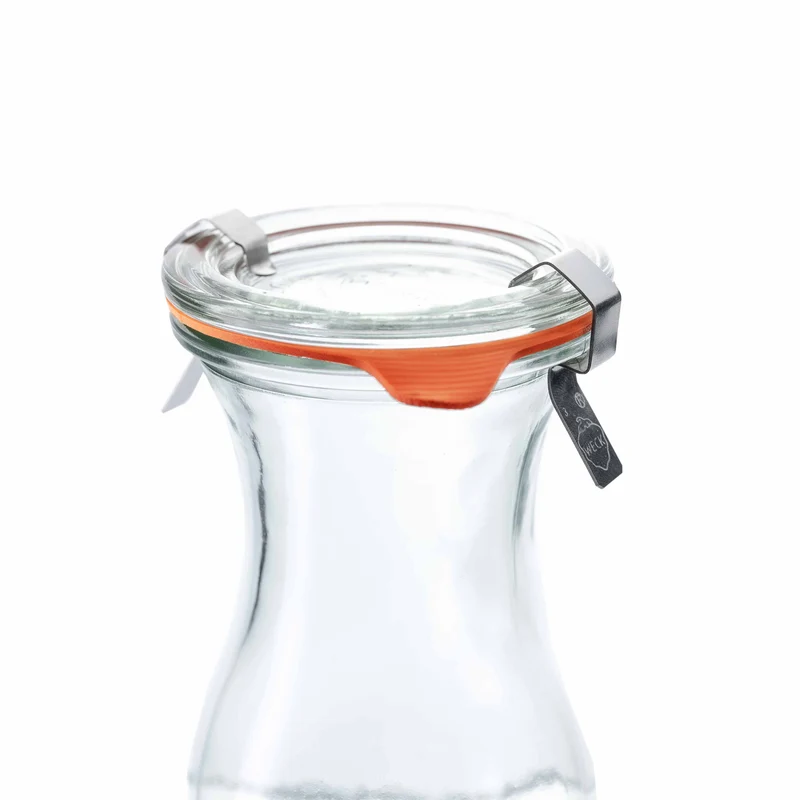 12er-Set WECK-Saftflasche 1/4 l RR 60 mit Deckel, Dichtring und Klammer