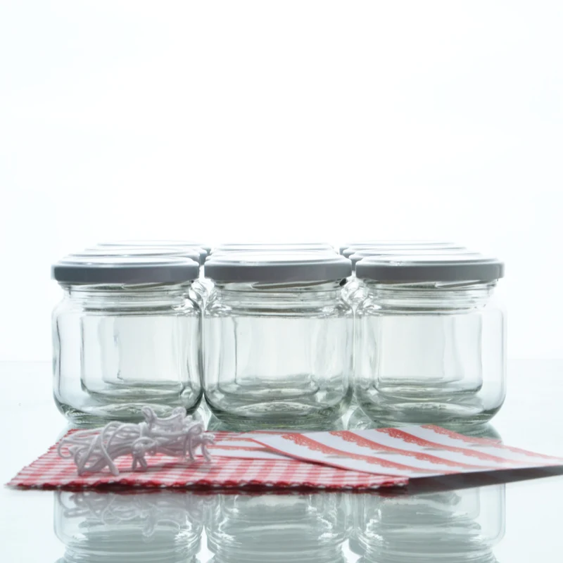 Puschkin Glas 212 ml im 12er-Set inkl. Verschlüssen und Dekozubehör