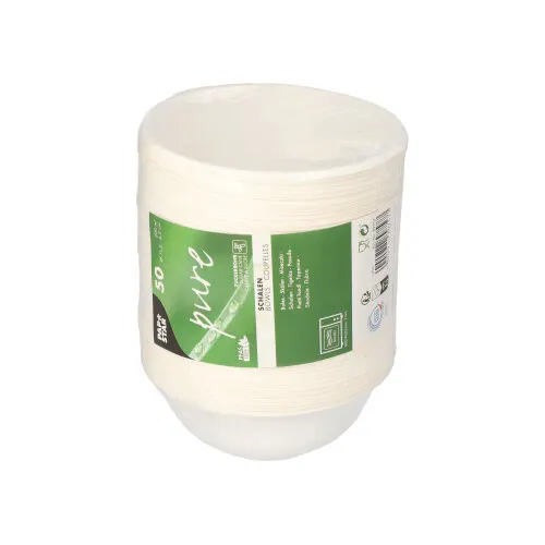 Zuckerrohrschalen 200 ml, Ø 11,2 cm, weiß, kompostierbar