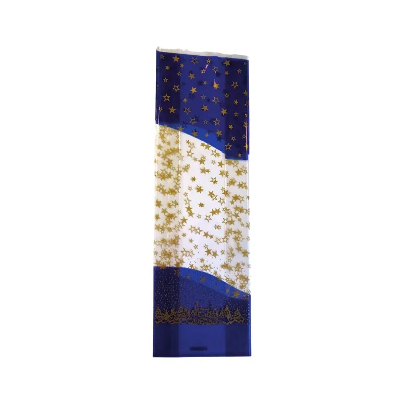 Stollenbeutel "Winderlandschaft", PP, unbedruckt, blau/gold