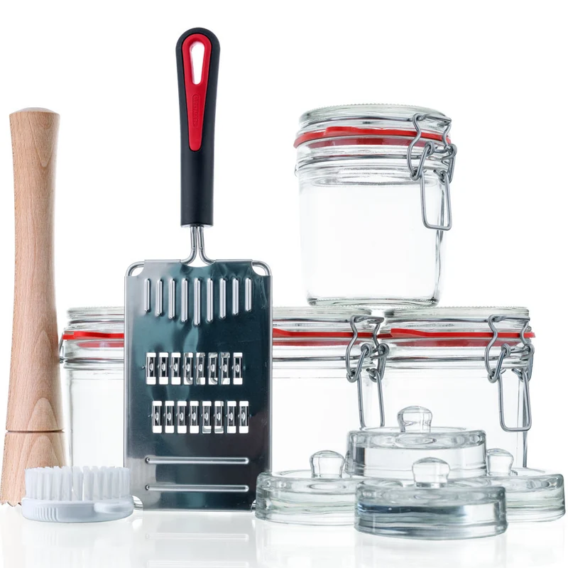 Fermentier-Set Drahtbügelglas 530 ml mit Zubehör