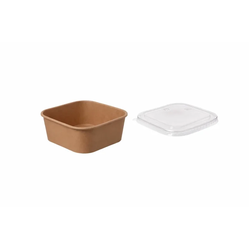 Salatschalen To Go "PE" (300 St.), Papier, quadratisch, braun