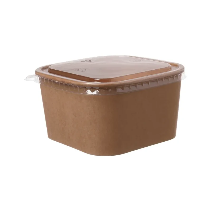 Salatschalen To Go "PE" (300 St.), Papier, quadratisch, braun