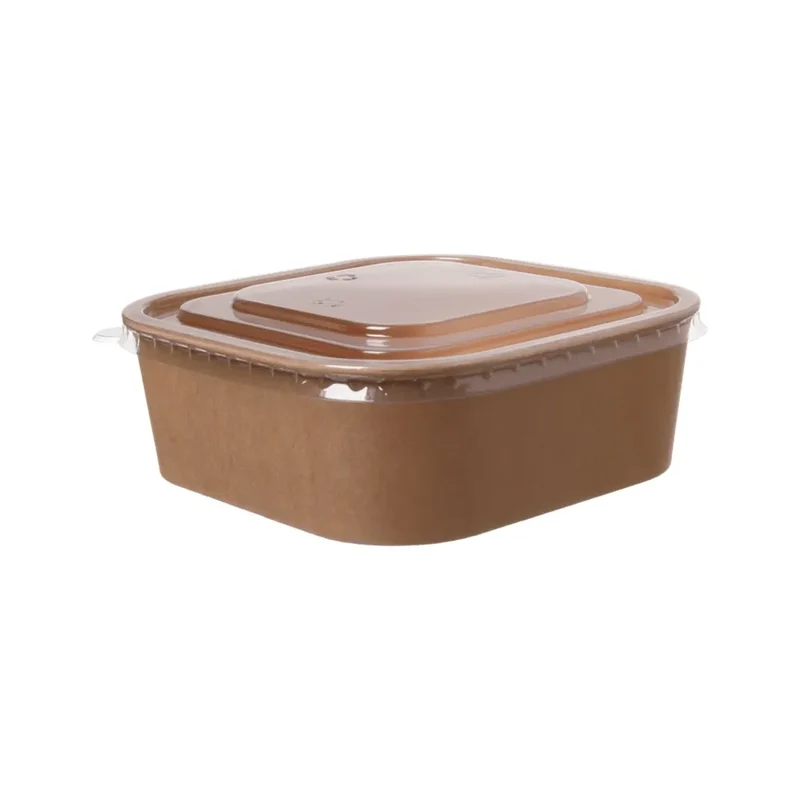 Salatschalen To Go "PE" (300 St.), Papier, quadratisch, braun