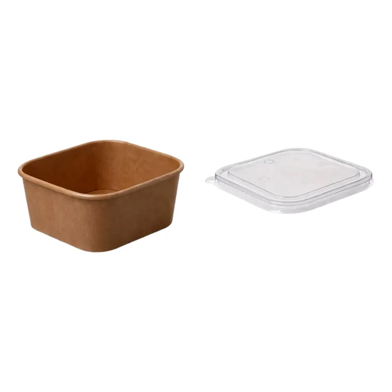Salatschalen To Go "PE" (300 St.), Papier, quadratisch, braun