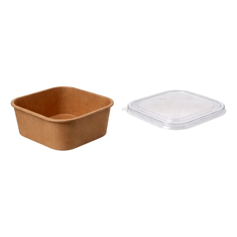 Salatschalen To Go "PE" (300 St.), Papier, quadratisch, braun