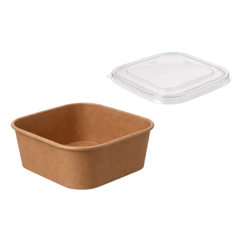 Salatschalen To Go "PE" (300 St.), Papier, quadratisch, braun