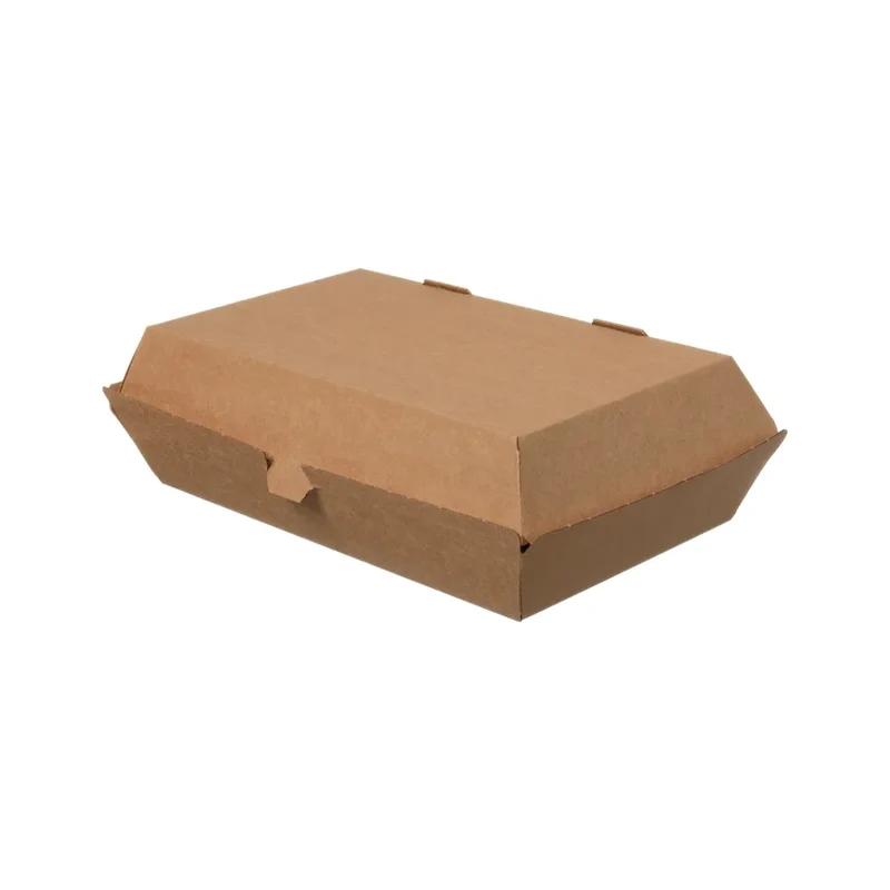 Lunch-Boxen, Wellpappe, unbedruckt, braun